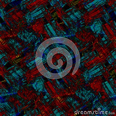 Abstract art, seamless pattern, background. Light blue battered shapes on red background. Stock Photo