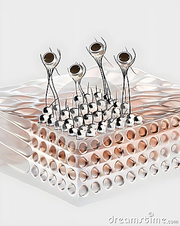 Abstract Art with Stylized Figures on Unique Surface Generative AI Stock Photo