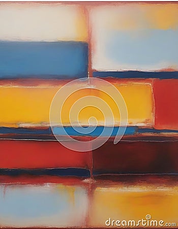 Abstract art uses visual language of shape, form, color and line to create a composition Stock Photo
