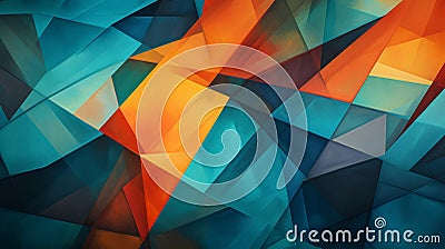 Abstract art wallpaper. Colored background, teal and orange. Stock Photo