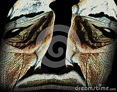 Abstract Art: Weary Old Black Man Stock Photo