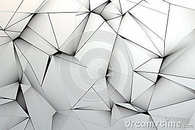 Abstract Artistic background composed of intricate triangulations and delicate black lines on a light backdrop. Ai generated Stock Photo