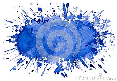 Abstract artistic blue watercolor splash object background Stock Photo