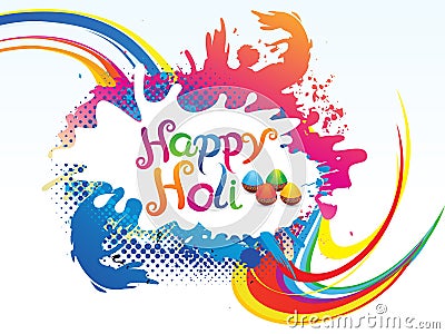 Abstract artistic colorful holi background Vector Illustration