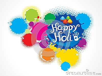 Abstract artistic colorful holi splash Vector Illustration