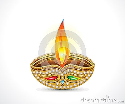 Abstract artistic creative detailed diwali deepak Vector Illustration