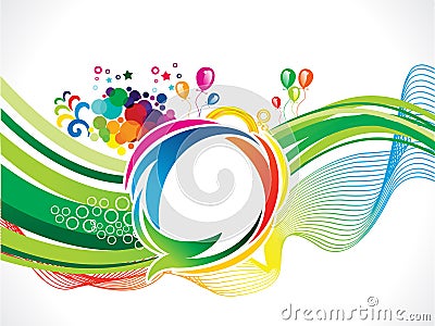 Abstract artistic creative green wave Vector Illustration