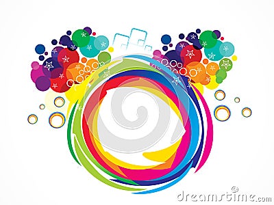 Abstract artistic creative rainbow circle explode Vector Illustration