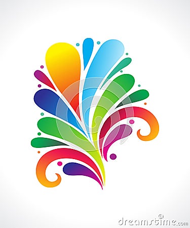 abstract artistic creative rainbow floral Vector Illustration