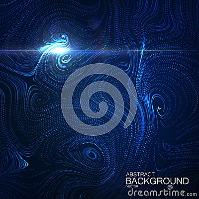 Abstract artistic curl background with swirled stripes. Vector Illustration