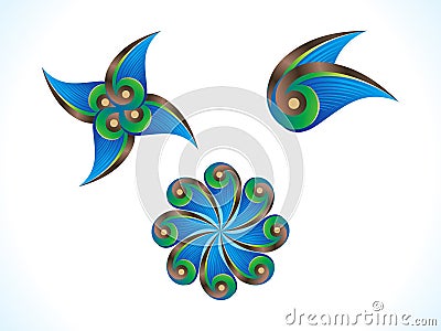 Abstract artistic feather based elements Vector Illustration