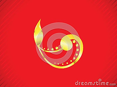 Abstract artistic golden diwali Vector Illustration