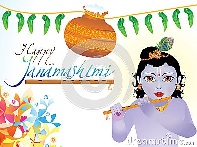 Abstract artistic janmashtmi background Vector Illustration