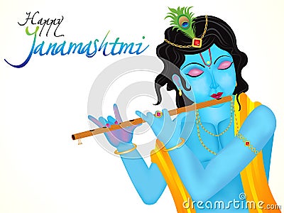 Abstract artistic krishna janamashtmi background Vector Illustration