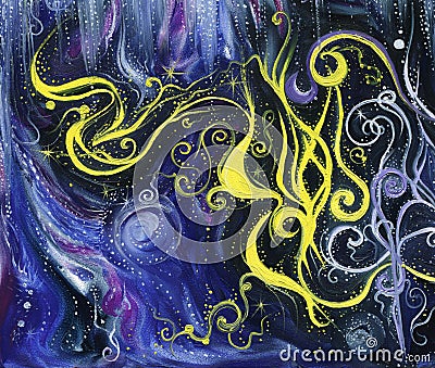 Abstract artwork. Fairytale pattern in bright colors Stock Photo