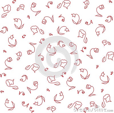 Abstract asymmetrical background of flowers Vector Illustration