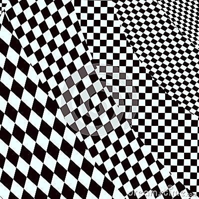 Abstract asymmetrical beautiful black and white checkered pattern Stock Photo