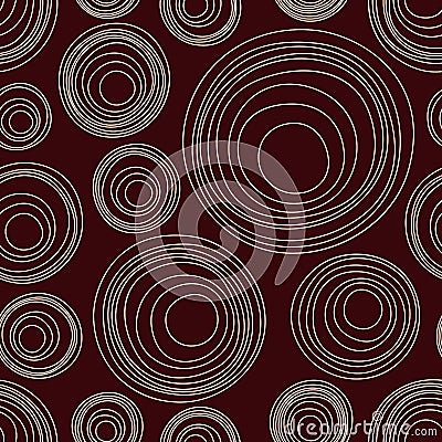 Abstract asymmetrical circles seamless pattern. Australian aboriginal ornament. Vector Illustration