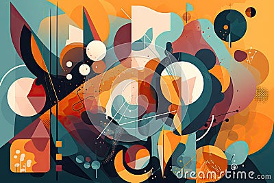 abstract asymmetrical design with bold shapes and colors Stock Photo