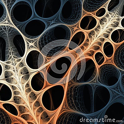 Abstract Atomic Structures: Organic Architecture With Contrasting Colors Stock Photo