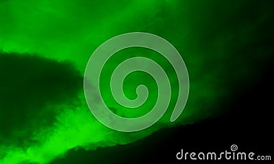 Texture of shiny green fog on the black background Stock Photo