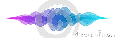 Abstract audio sound wave background. Blue and purple voice or music signal waveform vector illustration. Digital beats Vector Illustration