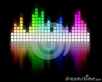 Abstract audio spectrum equalizer waveform Stock Photo