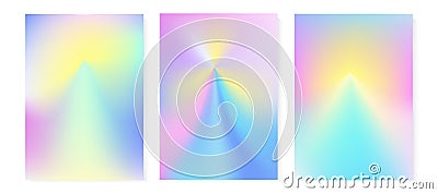 Abstract aura hologram gradient vector background. Y2k aesthetic. Soft iridescent surreal illustration. Pearlescent Vector Illustration