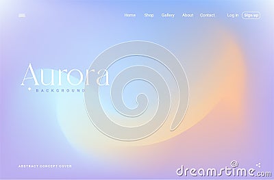 Abstract aurora gradient holographic background. Minimal color mesh modern design. Landing page template. Vector illustration for Vector Illustration