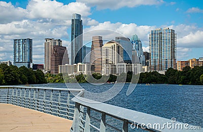 Abstract Austin Texas Mid Day Perfect Summer along Colorado River Stock Photo