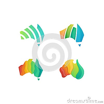 Abstract Australia Colorful Concept illustration vector Design template Vector Illustration