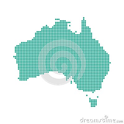 Abstract australia map dotted Vector Illustration