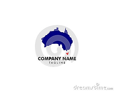 Abstract Australia Map Logo template Vector Illustration