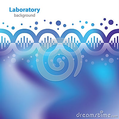 Abstract azure laboratory background. Vector Illustration