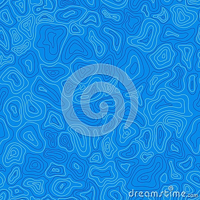 Abstract Azure Water Surface Seamless Pattern. Blue Sea Ripple. Minimalist Background with Waves Vector Illustration