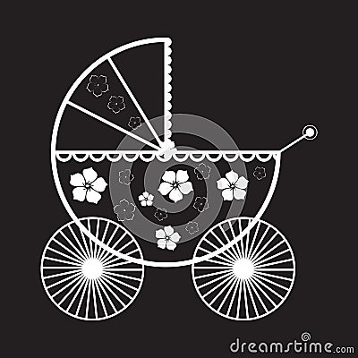 Abstract baby carriage Vector Illustration