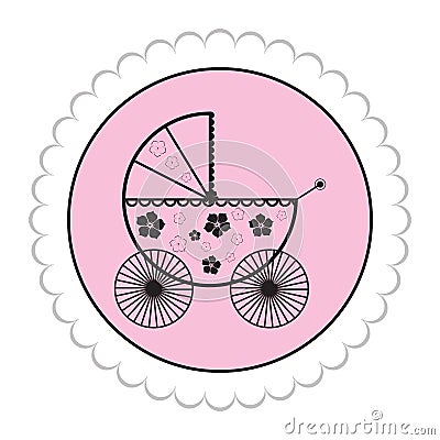 Abstract baby carriage Vector Illustration