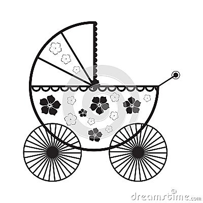 Abstract baby carriage Vector Illustration