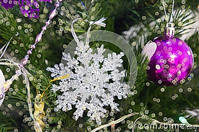 Christmas decoration snowflake close up Stock Photo