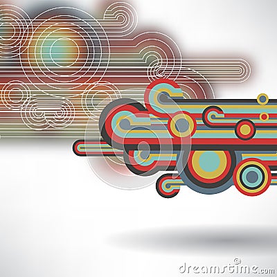 Abstract backgroun of colorful circles and lines Vector Illustration