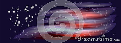 Abstract backgroun from spots of strips and stars like USA flag Vector Illustration