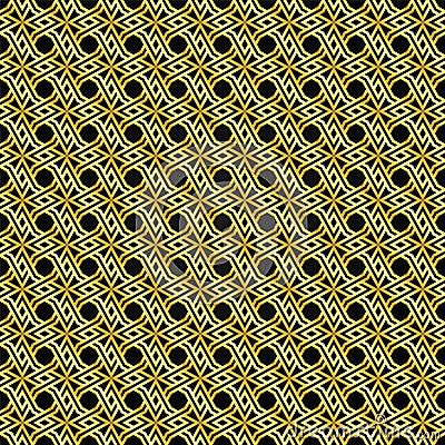 Gold pattern pattern with a black background as an abstract background Vector Illustration