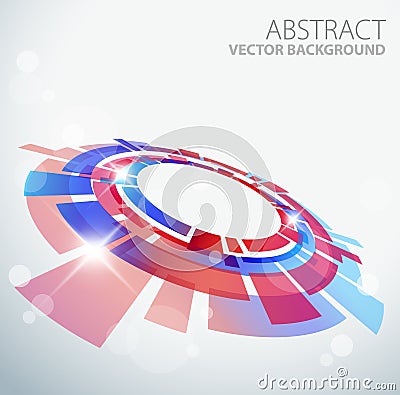 Abstract background with 3D red and blue object Stock Photo