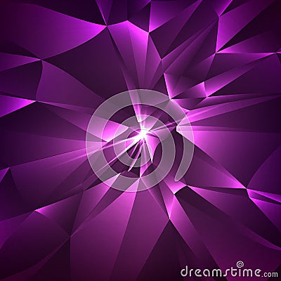 Abstract background. Abstract glass. Vector triangles. Glossy bright triangles. With light in center. Vector Illustration