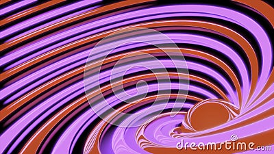 Abstract background with animated hypnotic hurricane of pink and red stripes. Design. Rotating bending contrasting lines Stock Photo