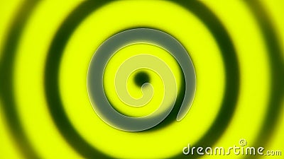 Abstract background with animated hypnotic tunnel of green circles, seamless loop. Animation. Blurred moving round Stock Photo