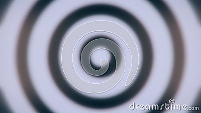 Abstract background with animated hypnotic tunnel of monochrome circles, seamless loop. Animation. Blurred moving round Stock Photo