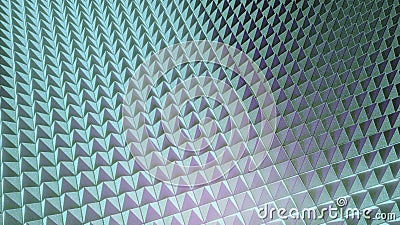 Abstract background with animation of rotating colorful glossy grid. Design. Spinning field of 3D tiny pyramid shapes in Stock Photo