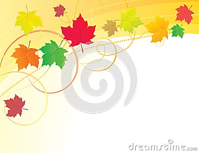 Abstract background with autumn leaves Vector Illustration