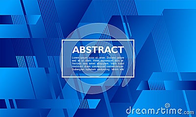 Abstract background banner template with overlapping shape on blue color Vector Illustration